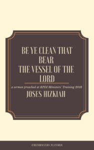 be ye clean that bear the name of the lord